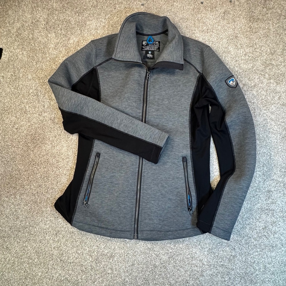 Kuhl Projekt Jacket Womens Large Gray Black Full Zip Outdoor Hiking